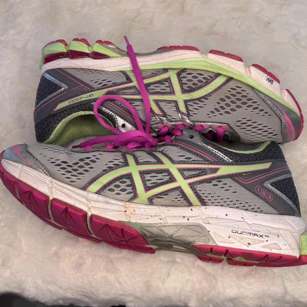 Asics Women's Athletic Shoes - Gray and Pink with Green Accents size 9.5 - Picture 10 of 10